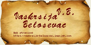 Vaskrsija Beloševac vizit kartica